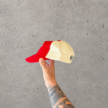 COTTON TWO TONE RED AND CREAM
